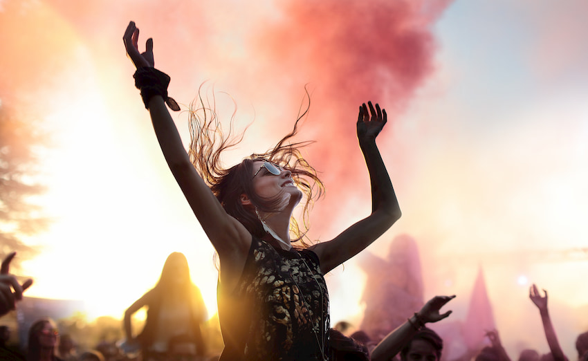 girl enjoys music show at a los angeles festival