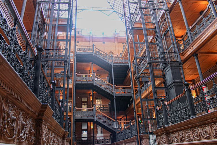 Inside of the Bradbury Building