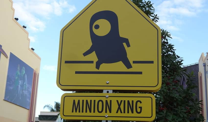 A Minion Mayhem sign at Universal Studios Hollywood.