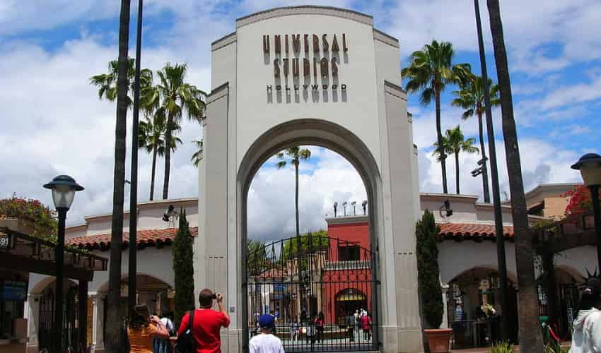 The main entrance to Universal Studios Hollywood.