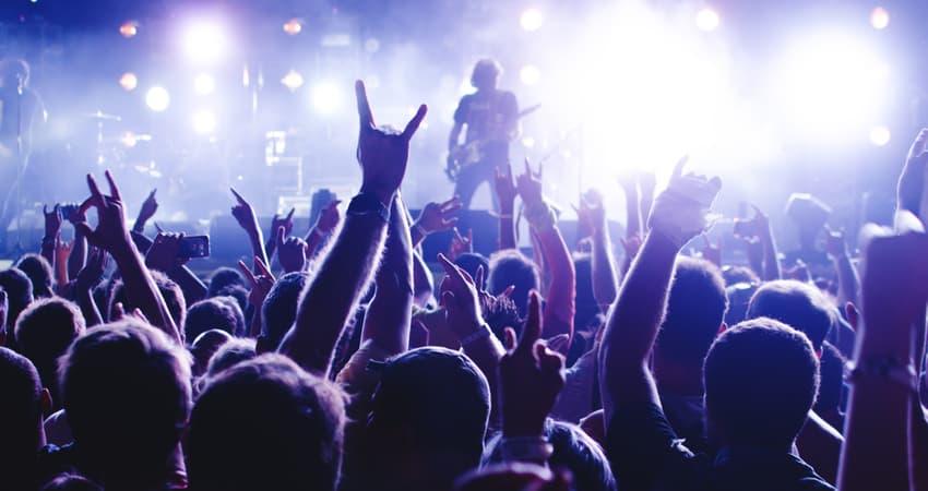A crowd at a rock concert