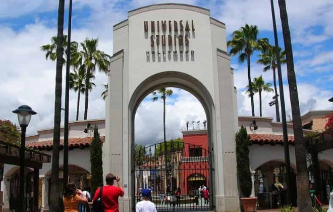 The main entrance to Universal Studios Hollywood.