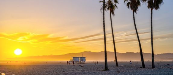 venice beach at sunset